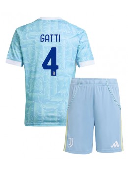 Juventus Federico Gatti #4 Replika Borta Kläder Barn 2025-26 Kortärmad (+ byxor)